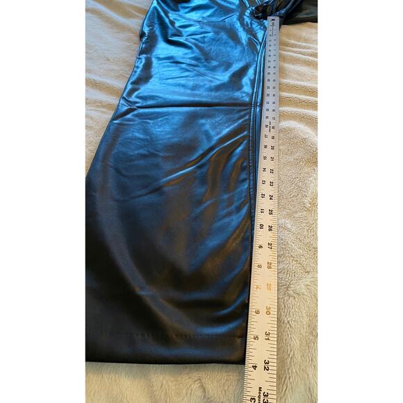 NWT ABERCROMBIE PANTS 20L TALL BLACK LEATHER VEGAN 90S STRAIGHT ULTRA HIGH RISE - Picture 8 of 10